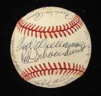 Baseball Hall of Famers ONL Baseball Signed by (22) with Ted Williams, Red Schoendient, Bobby Doerr, Stan Musial (Beckett) at PristineAuction.com
