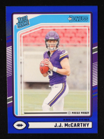 J.J. McCarthy 2024 Donruss Press Proof Blue #303 RC at PristineAuction.com