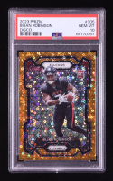 Bijan Robinson 2023 Panini Prizm Prizms Orange Disco #305 RC (PSA 10) at PristineAuction.com
