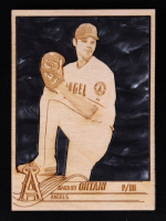 Shohei Ohtani Custom Wood Art Trading Card at PristineAuction.com