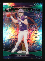 J.J. McCarthy 2024 Panini Prizm Fireworks Prizms Green #18 RC at PristineAuction.com