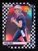Drake Maye 2024 Panini Prizm Prizms Black and White Checker #329 RC at PristineAuction.com