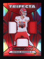 Patrick Mahomes II 2024 Panini Obsidian Trifecta Swatches Red #12 #45/75 at PristineAuction.com