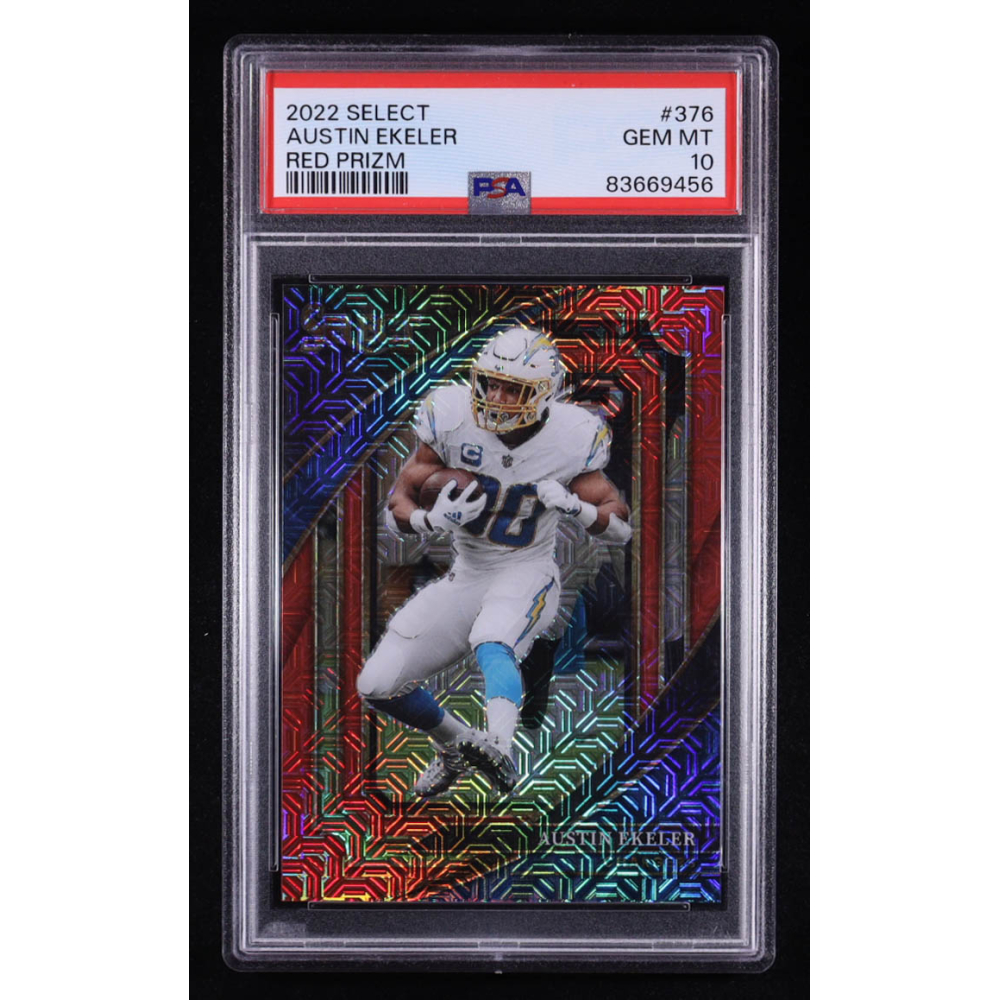 Austin Ekeler 2022 Select Prizm Red #376 #37/49 (PSA 10) at PristineAuction.com Austin Ekeler 2022 Select Prizm Red #376 #37/49 (PSA 10) at PristineAuction.com