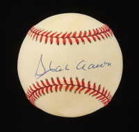 Hank Aaron Signed ONL Baseball with Display Case (Beckett) at PristineAuction.com
