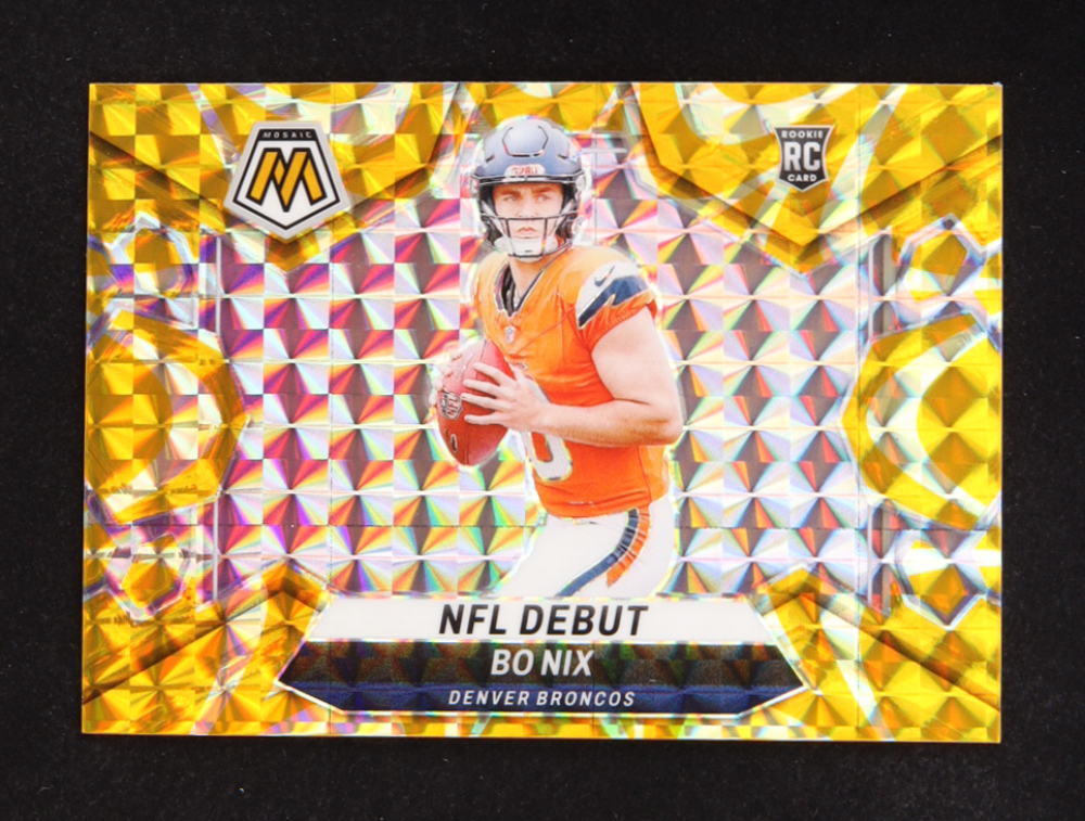 Bo Nix 2024 Panini Mosaic Mosaic Reactive Yellow #271 DEB RC