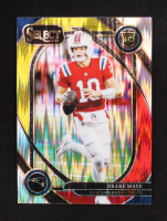 Drake Maye 2024 Select Prizm Red and Yellow Shock #218 RC at PristineAuction.com