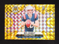 Drake Maye 2024 Panini Mosaic Mosaic Reactive Yellow #273 DEB RC at PristineAuction.com