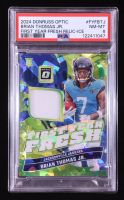 Brian Thomas Jr. 2024 Donruss Optic First Year Fresh Relic Jerseys Ice #8 #45/49 RC (PSA 8) at PristineAuction.com