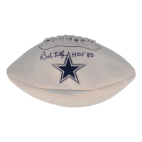 Bob Lilly Signed Cowboys Logo White Panel Football Inscribed "HOF '80" (JSA) at PristineAuction.com