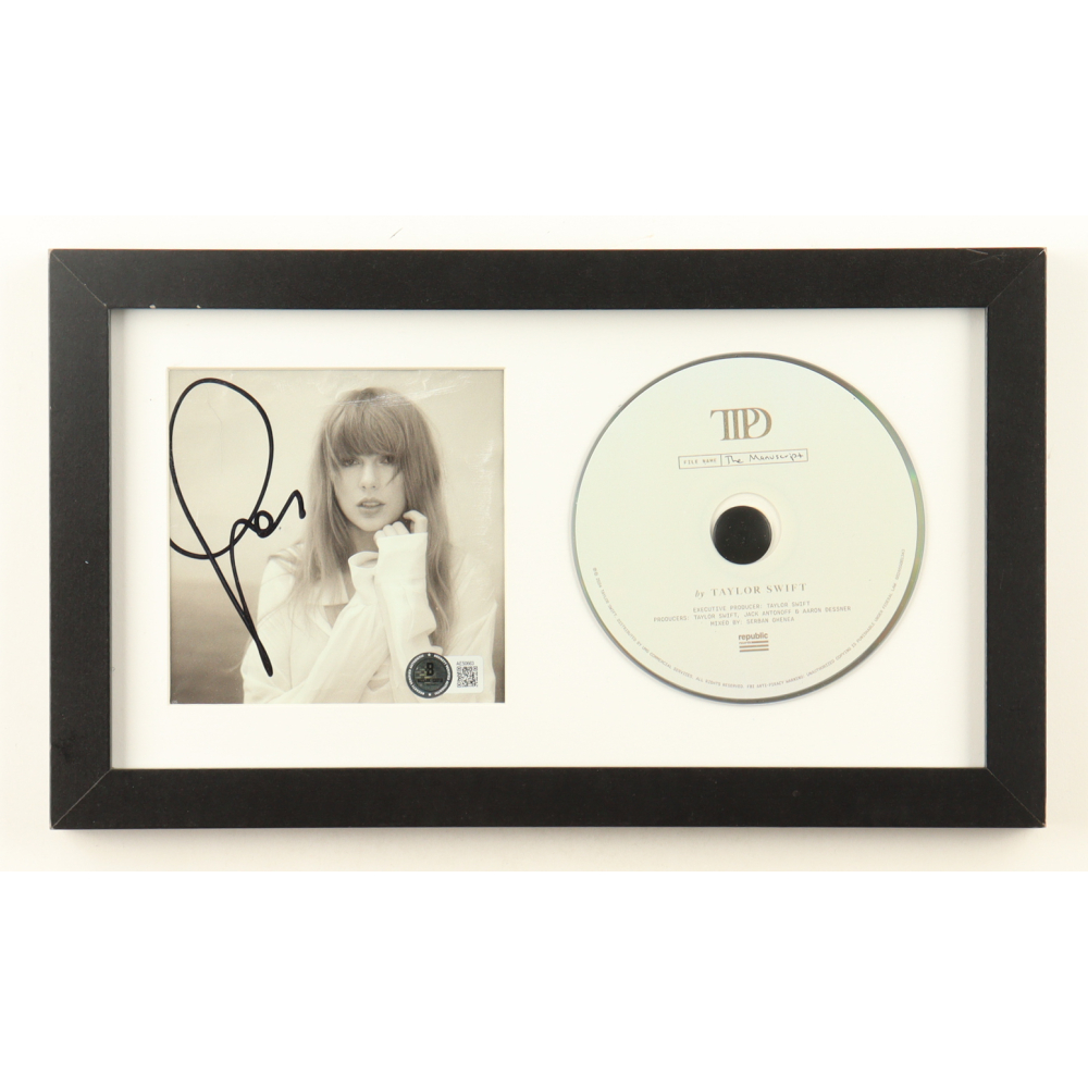 Taylor Swift Signed Custom Framed "The Tortured Poets Department" CD Album Insert Display with Disc (Beckett) at PristineAuction.com