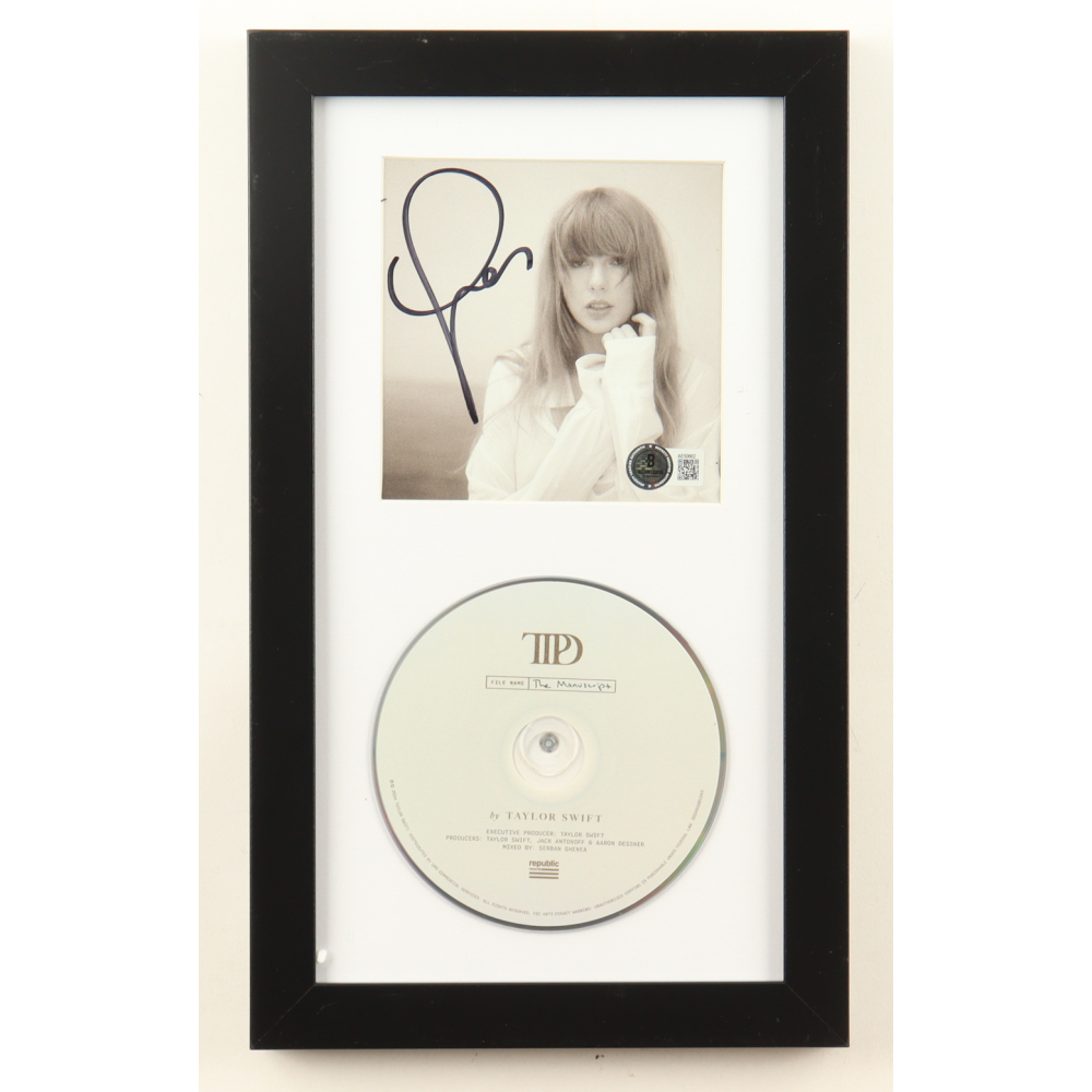 Taylor Swift Signed Custom Framed "The Tortured Poets Department" CD Album Insert Display with Disc (Beckett) at PristineAuction.com