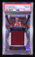 Jayden Daniels 2024 Panini Obsidian Rookie Eruption Materials Silver #23/99 RC (PSA 8) at PristineAuction.com