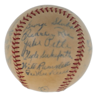 1948 Brooklyn Dodgers Team Signed Baseball with Jackie Robinson, Roy Campanella, Arky Vaughan, Burt Shotton and Others (Beckett) at PristineAuction.com