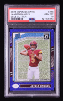 Jayden Daniels 2024 Donruss Optic Blue Glitter #248 RR RC (PSA 10) at PristineAuction.com