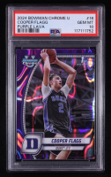 Cooper Flagg 2024-25 Bowman Chrome University Purple Lava Refractors #16 RC (PSA 10) at PristineAuction.com