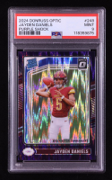 Jayden Daniels 2024 Donruss Optic Purple Shock #248 RR RC (PSA 9) at PristineAuction.com