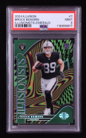 Brock Bowers 2024 Panini Illusions Illusionists Emerald #7 RC (PSA 9) at PristineAuction.com