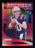 Drake Maye 2024 Panini Prizm Premier Jerseys Pink #6 RC at PristineAuction.com
