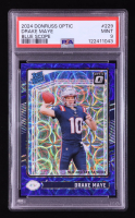 Drake Maye 2024 Donruss Optic Blue Scope #229 RR RC (PSA 9) at PristineAuction.com