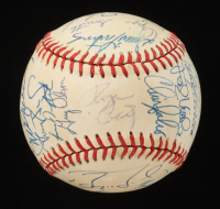 1990 National League All-Star Team ONL Baseball Team-Signed by (28) with Barry Bonds, Andre Dawson, Roberto Alomar, Ozzie Smith (Beckett) at PristineAuction.com