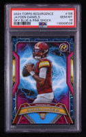 Jayden Daniels 2024 Topps Resurgence Sky Blue and Pink Shock #196 RC (PSA 10) at PristineAuction.com