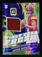 Jayden Daniels 2024 Donruss Optic First Year Fresh Jerseys Blue Hyper #17 RC at PristineAuction.com