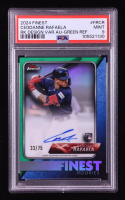 Ceddanne Rafaela 2024 Finest Rookie Design Variation Autographs Green Refractors #FRCR RC #33/75 (PSA 9) at PristineAuction.com