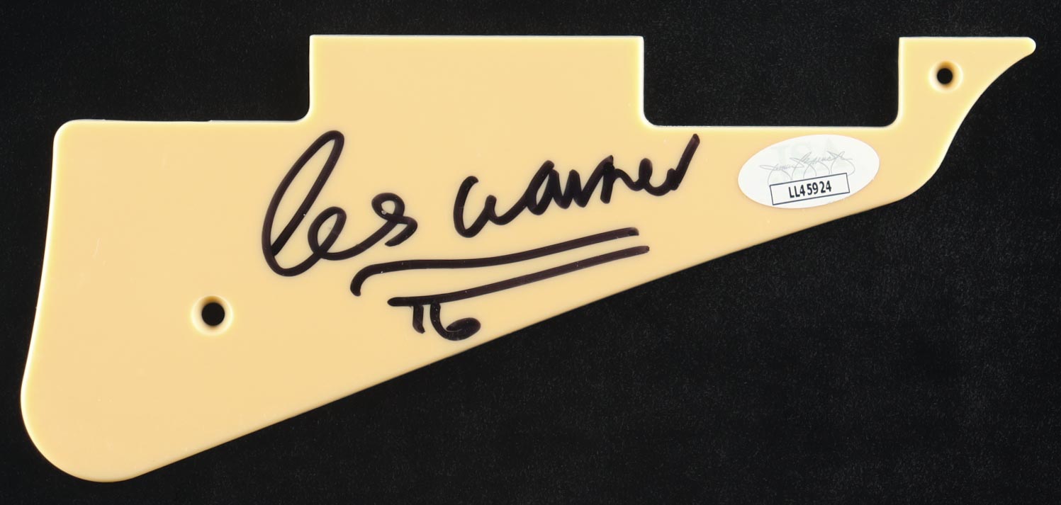 Les Warner Signed Electric Guitar Pickguard (JSA) at PristineAuction.com Les Warner Signed Electric Guitar Pickguard (JSA) at PristineAuction.com