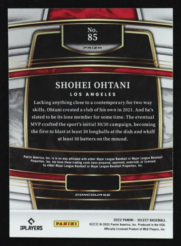 Shohei Ohtani 2022 Select Scope #85 at PristineAuction.com Shohei Ohtani 2022 Select Scope #85 at PristineAuction.com