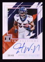 Javonte Williams 2022 Panini Impeccable Impeccable Impressions #12 #39/49 at PristineAuction.com