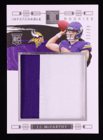 J.J. McCarthy 2024 Panini Impeccable ImPatchable Rookies #9 #13/49 RC at PristineAuction.com