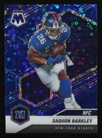 Saquon Barkley 2021 Panini Mosaic Mosaic No Huddle Blue NFC #211 #32/75 at PristineAuction.com