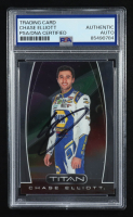 Chase Elliott Signed 2020 Panini Titan #11 (PSA) at PristineAuction.com