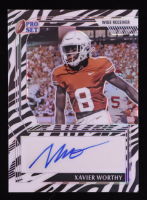 Xavier Worthy 2022 Leaf Pro Set Metal Prismatic Zebra #PAXW1 #3/5 RC at PristineAuction.com