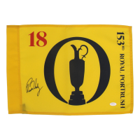 Russell Henley Signed 2025 "153rd Royal Portrush" British Open Pin Flag (PSA) at PristineAuction.com
