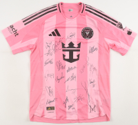 2024 Inter Miami CF Adidas Authentic Jersey Team-Signed by (21) with Luis Suarez, David Ruiz, Yannick Bright, Tomas Aviles (Beckett) at PristineAuction.com