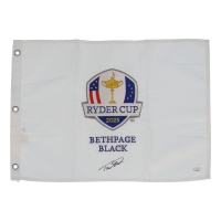 Tommy Fleetwood Signed 2025 Ryder Cup Pin Flag (JSA) at PristineAuction.com