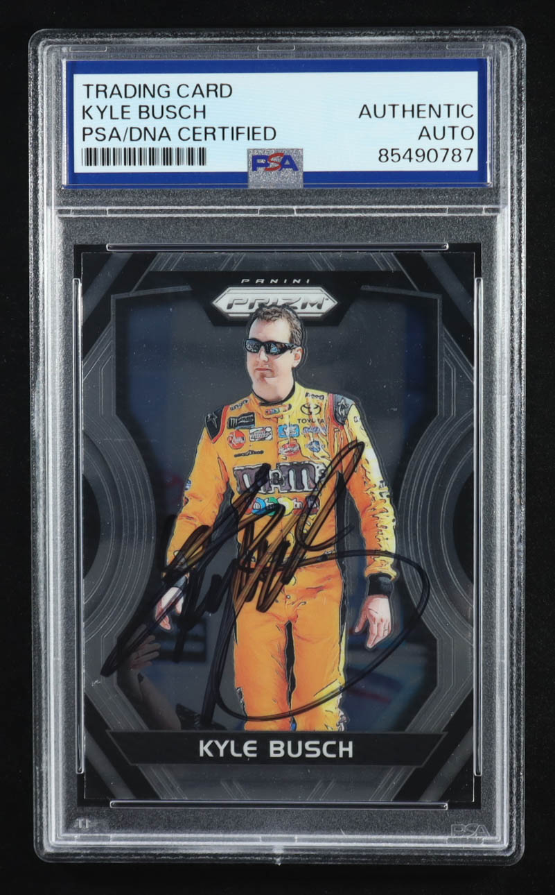 Kyle Busch Signed 2018 Panini Prizm #29 (PSA) at PristineAuction.com Kyle Busch Signed 2018 Panini Prizm #29 (PSA) at PristineAuction.com
