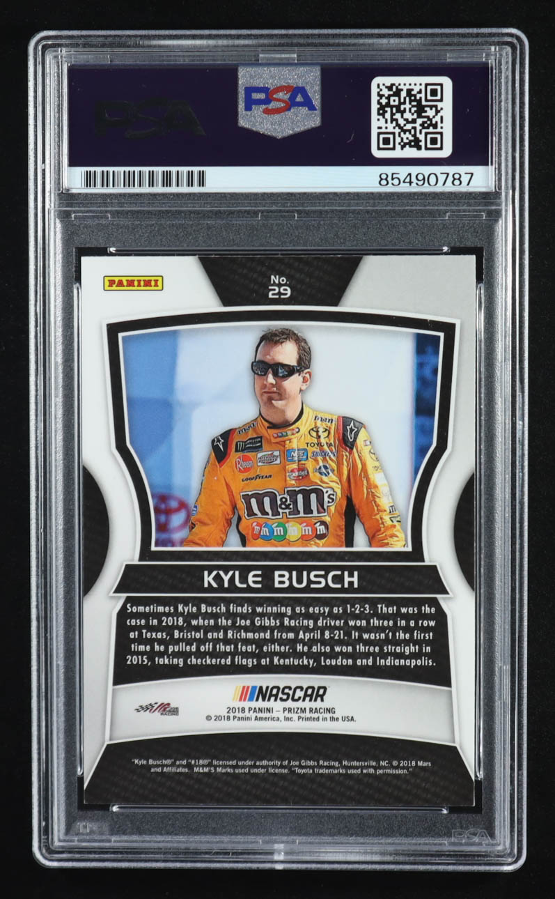 Kyle Busch Signed 2018 Panini Prizm #29 (PSA) at PristineAuction.com Kyle Busch Signed 2018 Panini Prizm #29 (PSA) at PristineAuction.com