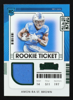 Amon-Ra St. Brown 2021 Panini Contenders Rookie Ticket Swatches #31 RC at PristineAuction.com