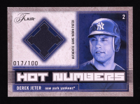 Derek Jeter 2003 Flair Hot Numbers Patch #DJ #17/100 at PristineAuction.com