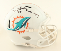 DeVon Achane Signed Dolphins Full-Size Speed Helmet Inscribed "Finns Up!" (Beckett) at PristineAuction.com