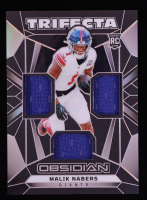Malik Nabers 2024 Panini Obsidian Trifecta Swatches #7 at PristineAuction.com