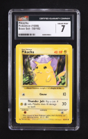Pikachu (Yellow Cheeks) 1999 Pokemon Base Unlimited #58 COR (CGC 7) at PristineAuction.com
