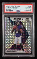 Lamar Jackson 2020 Panini Mosaic Mosaic #296 MVP (PSA 10) at PristineAuction.com