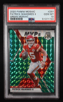 Patrick Mahomes II 2020 Panini Mosaic Mosaic Green #297 MVP (PSA 10) at PristineAuction.com