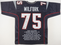 Vince Wilfork Signed Career Highlight Stat Jersey (Beckett) at PristineAuction.com