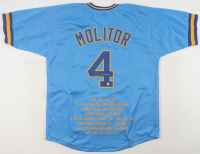Paul Molitor Signed Career Highlight Stat Jersey (Beckett) at PristineAuction.com