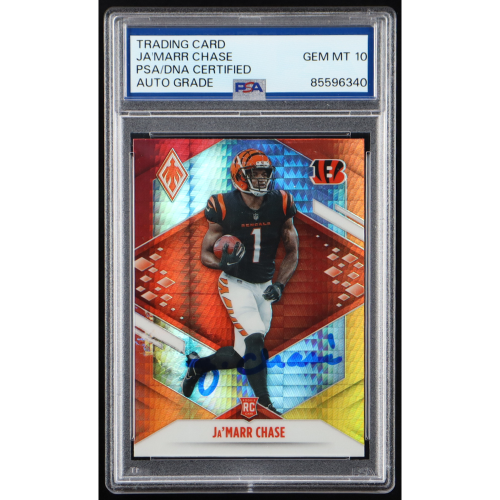 PSA10 チョコレート・ヘヴン　フェイタル カーマ Ja'Marr Chase Signed 2021 Panini Phoenix Fire Burst #105 RC (PSA